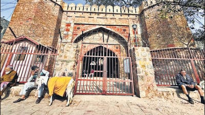 The stone gateway on the monument dates from the Mughal-era. (Mayank Austen Soofi) The stone gateway on the monument dates from the Mughal-era. (Mayank Austen Soofi)