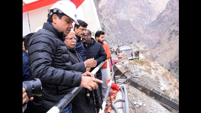 Union minister of power Manohar Lal Khattar inspects and reviews the progress of the Kiru (624 MW) and Kwar (540 MW) hydroelectric projects, in Kishtwar on Monday. (ANi) Union minister of power Manohar Lal Khattar inspects and reviews the progress of the Kiru (624 MW) and Kwar (540 MW) hydroelectric projects, in Kishtwar on Monday. (ANi)