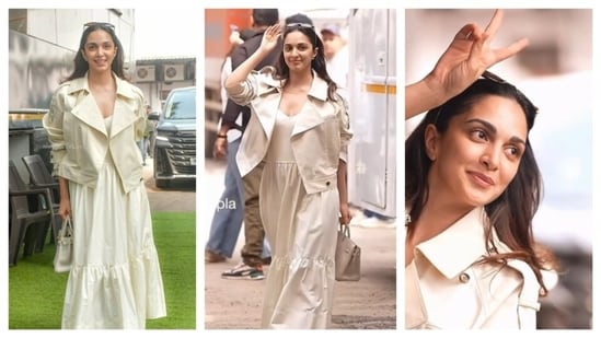 Kiara Advani radiated quiet luxury in an off‑white maxi dress. (Instagram/ Bollywood Celebrity Style, Voompla, Mj Vishal and The Photo Hunger)