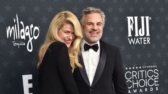 US actor Mark Ruffalo and his wife Sunrise Coigney attend the 31st Annual Critics Choice Awards at Barker Hangar in Santa Monica, California, on January 4, 2026. (Photo by Chris Delmas / AFP)(AFP)