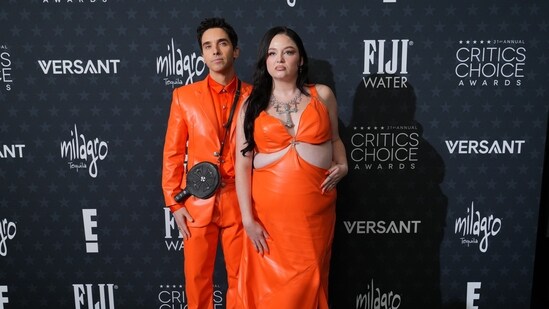 Paul W. Downs, left, and Megan Stalter arrive at the 31st Annual Critics Choice Awards on Sunday, Jan. 4, 2026, at The Barker Hanger in Santa Monica, Calif. (Photo by Jordan Strauss/Invision/AP)(Jordan Strauss/Invision/AP)