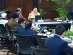 Chief minister Pushkar Singh Dhami chairs 22nd meeting of the Uttarakhand State Wildlife Board in Dehradun on Tuesday. (HT Photo)