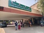 Doctors trained at the National Cancer Institute, Jhajjar, and final inspections are being carried out before patient admissions begin. (HT)