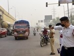 Official data shows that riding without helmets accounted for the highest number of violations in 2025, with 691,125 challans, compared to 468,941 in 2023 and 561,376 in 2024. (HT Archive)
