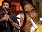 Sivakarthikeyan's mother wiped away tears as her son spoke at the Parasakthi event. 