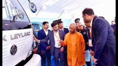 Chief minister Yogi Adityanath at the foundation-stone laying ceremony of the plant (HT File Photo) Chief minister Yogi Adityanath at the foundation-stone laying ceremony of the plant (HT File Photo)