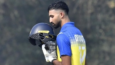 Devdutt Padikkal celebrates a century during the Vijay Hazare Trophy. (Instagram)