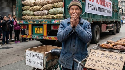 A Chinese man struggling to pay for his wife’s leukaemia treatment was gifted 50 tonnes of sweet potatoes, which he sold to raise funds for her care. (Representational image/Gemini AI generated) A Chinese man struggling to pay for his wife’s leukaemia treatment was gifted 50 tonnes of sweet potatoes, which he sold to raise funds for her care. (Representational image/Gemini AI generated)