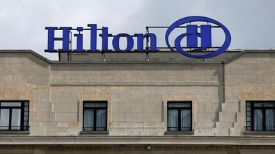 Hilton hotels group logo is seen here. (REUTERS)
