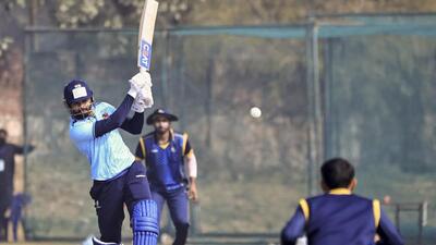 Shreyas Iyer plays a shot during the Vijay Hazare Trophy match against Himachal Pradesh. (PTI) Shreyas Iyer plays a shot during the Vijay Hazare Trophy match against Himachal Pradesh. (PTI)