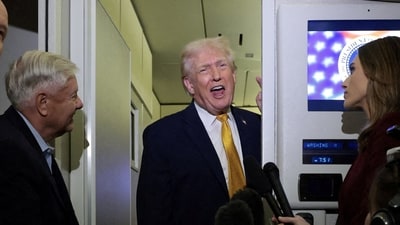 “It’s so strategic right now…Greenland is covered with Russian and Chinese ships all over the place,” Trump said. (REUTERS)