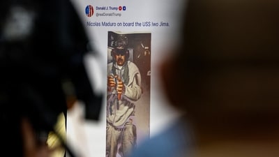 An image of Venezuelan President Nicolas Maduro in the Nike Tech Fleece tracksuit, posted by U.S. President Donald Trump on his Truth Social account  REUTERS/Marco Bello (REUTERS)