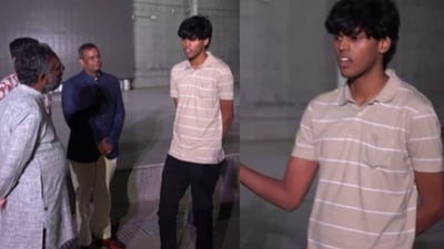 Edward Nathan Varghese met the IIT Hyderabad director after securing a record ₹2.5 crore package. (Instagram/iithyderabad) Edward Nathan Varghese met the IIT Hyderabad director after securing a record ₹2.5 crore package. (Instagram/iithyderabad)