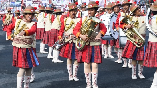 Gram it: Exuding pride, young cadets of NCC band have a blast while performing during the inauguration of the NCC Republic Day Camp 2026 in Delhi, on Monday. (Photo: Jitender Gupta/ANI)