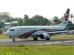 FILE: A Biman Bangladesh flight to Kathmandu makes an emergency landing at Jai Prakash Narayan airport due to technical problems, in Patna on Friday. (ANI Photo)