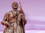 This file image shows a statue of Chhatrapati Shivaji Maharaj