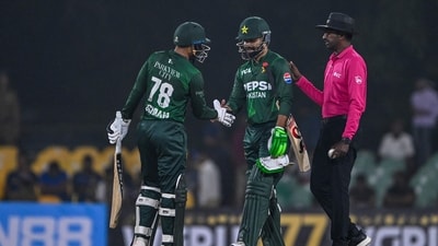 Pakistan defeated Sri Lanka by six wickets in the first T20I of their three-match series, in Dambulla on Wednesday. (AFP) Pakistan defeated Sri Lanka by six wickets in the first T20I of their three-match series, in Dambulla on Wednesday. (AFP)