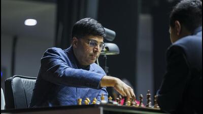 India's grandmaster Viswanathan Anand competes against United States' Wesley So during a match at the Tata Steel Chess India 2026 Rapid and Blitz Open tournament, in Kolkata. (PTI)