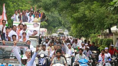 Pune, India -Saturday,October,19,2019 As campaigning for Maharashtra election comes to an end , all candidates from Pimpri, Chinchwad and Bhosari made one last effort to reach out to voters through rallies in Pune, India, on Saturday,October,19, 2019. (HT PHOTO) Pune, India -Saturday,October,19,2019 As campaigning for Maharashtra election comes to an end , all candidates from Pimpri, Chinchwad and Bhosari made one last effort to reach out to voters through rallies in Pune, India, on Saturday,October,19, 2019. (HT PHOTO)