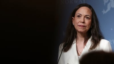 Nobel laureate María Corina Machado at a press conference in Oslo in December. Nobel laureate María Corina Machado at a press conference in Oslo in December.