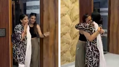 Ishika Rajput surprised her mother by handing her the key to their new house. (Instagram/@ishika.rajput.4)