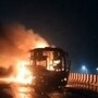 కొవ్వూరు హైవేపై బస్సు దగ్ధం