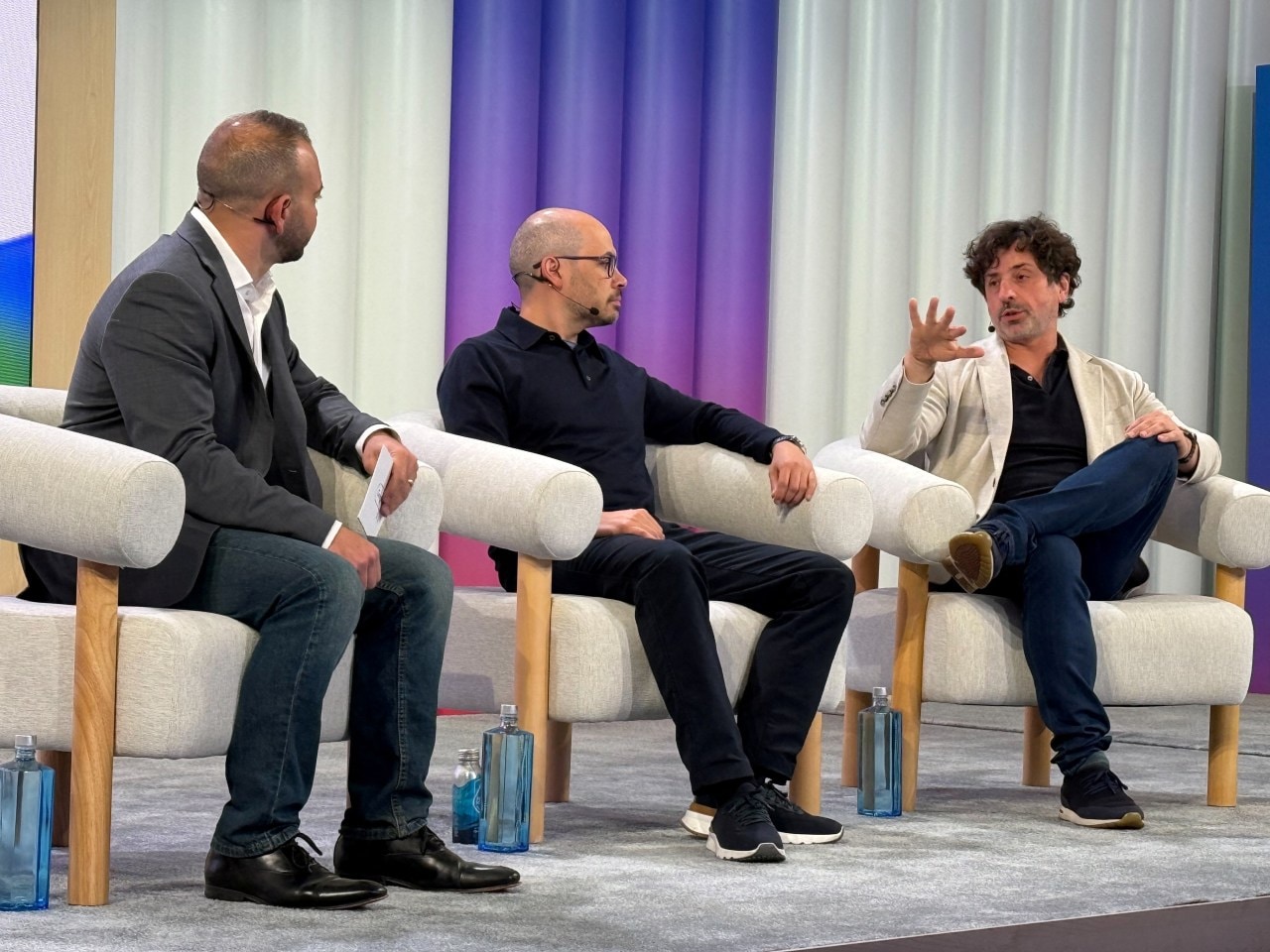 Google co-founder Sergey Brin, right, spoke with Demis Hassabis, head of the company’s DeepMind division, at the annual developer conference in May. Google co-founder Sergey Brin, right, spoke with Demis Hassabis, head of the company’s DeepMind division, at the annual developer conference in May.