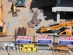(Representative image) Officials said excavation, slab casting and marble work continued at several sites despite Grap-III curbs and poor dust suppression measures. (HT)