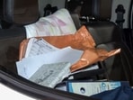 A pile of documents seized after Enforcement Directorate conducts a raid at the office of the Indian Political Action Committee, in Kolkata on Thursday.