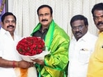 PMK president and former Union Minister Anbumani Ramadoss meets AIADMK chief Edappadi K Palaniswami in Chennai on Wednesday. (AIADMK)