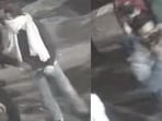 The photos show masked men in the area.