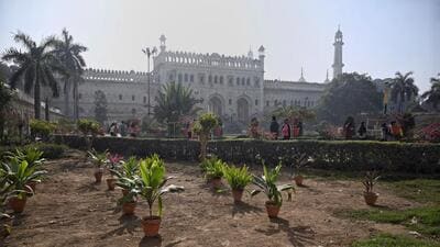 Garbage on the Bada Imambada premises removed after an HT report, along with pictures, appeared on Thursday. (Mushtaq Ali/HT)