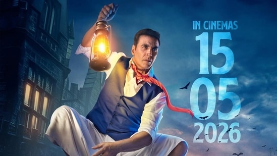 Akshay Kumar on a poster of Bhooth Bangla.