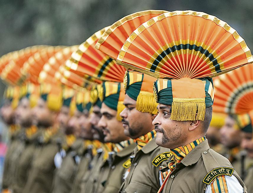 Indo-Tibetan Border Police (ITBP) personnel during a rehearsal, Indo-Tibetan Border Police (ITBP) personnel during a rehearsal,