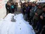 File photo of mourners attending the funeral of Palestinians killed in an Israeli strike last week, according to medics, at Al-Shifa Hospital in Gaza City in December 2025. 