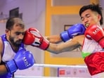 Jadumani Singh (left) defeated Amit Panghal in the semis. (BFI)