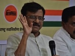 Uddhav Sena leader Sanjay Raut interacts with the media