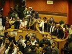 The mayor alleged that AAP leaders were undermining the dignity of the House (HT) The mayor alleged that AAP leaders were undermining the dignity of the House (HT)