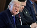 U.S. President Donald Trump, and Secretary of State Marco Rubio attend a meeting with oil industry executives, at the White House in Washington, D.C., U.S., January 9, 2026.