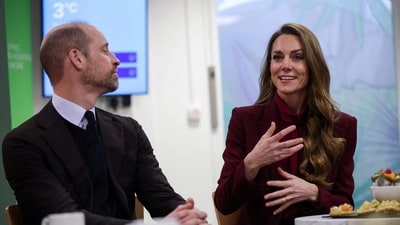 Britain's Prince William (L), Prince of Wales, looks on as Catherine (R), Princess of Wales, speaks with healthcare staff during a visit to Charing Cross Hospital in west London on January 8, 2026, to highlight the work of NHS staff and volunteers. (Photo by Isabel Infantes / POOL / AFP) (AFP) Britain's Prince William (L), Prince of Wales, looks on as Catherine (R), Princess of Wales, speaks with healthcare staff during a visit to Charing Cross Hospital in west London on January 8, 2026, to highlight the work of NHS staff and volunteers. (Photo by Isabel Infantes / POOL / AFP) (AFP)