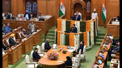Delhi Assembly winter session in New Delhi on Friday (HT/HT PHOTO) Delhi Assembly winter session in New Delhi on Friday (HT/HT PHOTO)