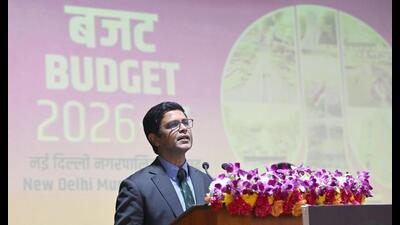 NDMC Chairperson Keshav Chandra during the press conference on NDMC Budget 2026-27 on Wednesday (HT) NDMC Chairperson Keshav Chandra during the press conference on NDMC Budget 2026-27 on Wednesday (HT)