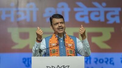 iMumbai, India - January 09, 2026: Chief Minister Devendra Fadnavis attended the Mahayuti election rally at Andheri ahead of the upcoming Brihanmumbai Municipal Corporation (BMC) elections in Mumbai, India, on Feiday, January 09, 2025. (Photo by Satish Bate/ Hindustan Times) (Hindustan Times) iMumbai, India - January 09, 2026: Chief Minister Devendra Fadnavis attended the Mahayuti election rally at Andheri ahead of the upcoming Brihanmumbai Municipal Corporation (BMC) elections in Mumbai, India, on Feiday, January 09, 2025. (Photo by Satish Bate/ Hindustan Times) (Hindustan Times)