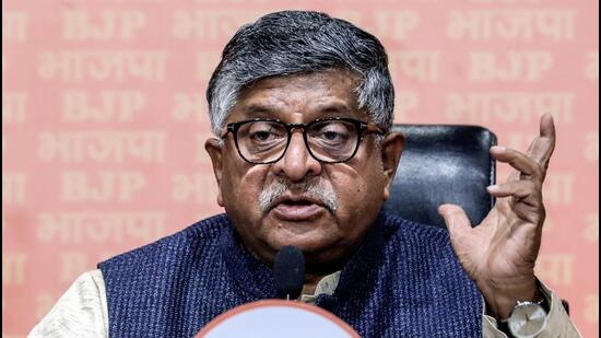 BJP MP Ravi Shankar Prasad addresses a press conference in New Delhi. (ANI)
