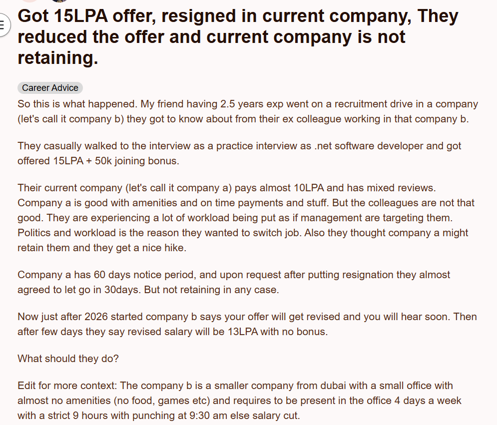 Screengrab of the Reddit post. (Reddit) Screengrab of the Reddit post. (Reddit)