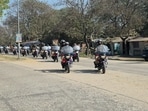 ‘Rakshak Riders’ in Bokaro on Saturday (HT Photo) ‘Rakshak Riders’ in Bokaro on Saturday (HT Photo)