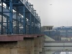 Currently, the Hindon barrage has a single-lane road used only by light vehicles such as two-wheelers and bicycles. (Sakib Ali/HT PHOTO)