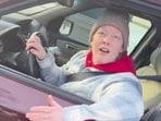 This image from video made by Immigration and Customs Enforcement officer Jonathan Ross via Alpha News shows Renee Good in her vehicle in Minneapolis on Wednesday.