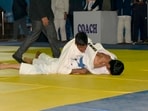 Judo players participating in the ongoing 69th national school games at BCM School in Ludhiana on Friday. (Manish/HT) Judo players participating in the ongoing 69th national school games at BCM School in Ludhiana on Friday. (Manish/HT)