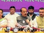 Maharashtra Deputy Chief Minister Ajit Pawar, with NCP MP Supriya Sule and others, during the release of manifesto, in Pune on Saturday. (@supriya_sule X)